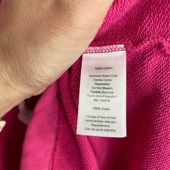 Vineyard Vines Bright Pink Scuba High Neck Sweatshirt Pullover with Thumb Holes - Picture 7 of 8